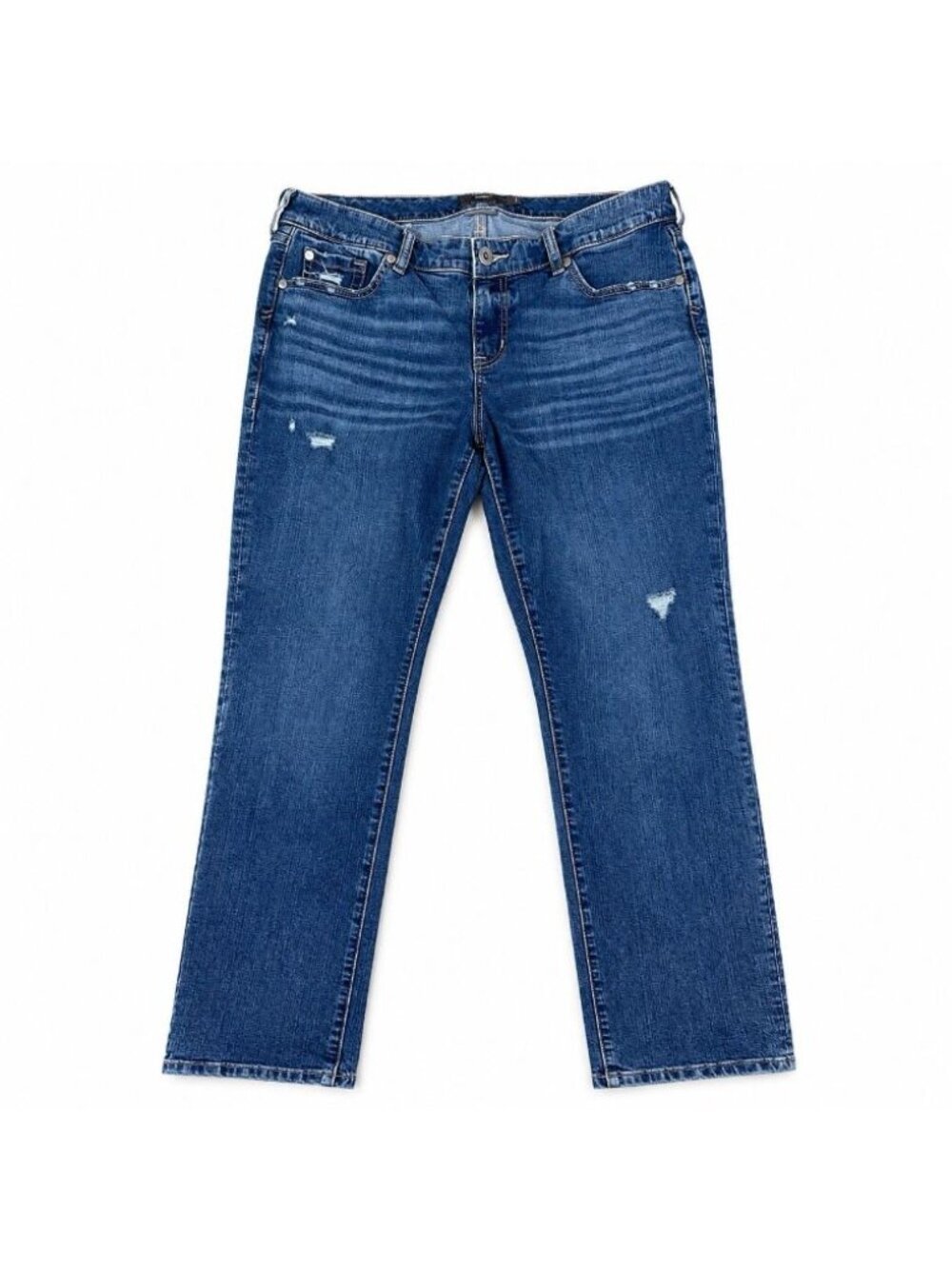 Torrid Jeans Womens 12T Blue Boyfriend Straight Distressed Vintage Stretch Denim